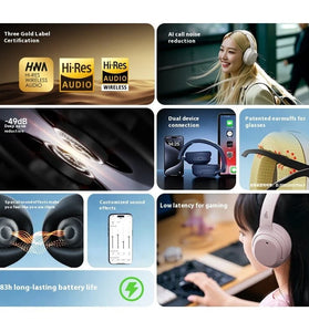 Edifier W820NB Headset Hi-Res bluetooth Headphone -49dB Noise Cancelling AI Call Noise Reduction 40mm Titanium-plated Composite Diaphragm HWA Hi-Res Audio 83H Playback Low Latency Foldable Spoorts Headphones