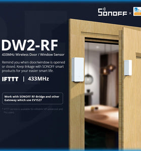 SONOFF DW2-RF 433MHZ RF Wireless Door Window Sensor Detector Door Opening Sensor eWeLink App Smart Home Security