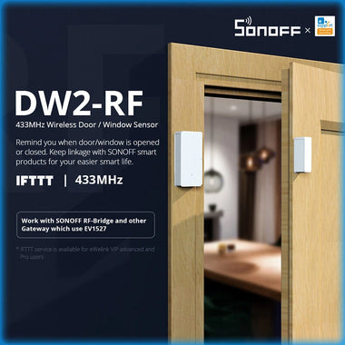 SONOFF DW2-RF 433MHZ RF Wireless Door Window Sensor Detector Door Opening Sensor eWeLink App Smart Home Security
