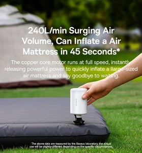 Baseus 5 in 1 Portable Air Pump Inflator Deflator Vacuum Storage for Air Mattresses Beds Swimming Ring Camping Outdoor   Inflator