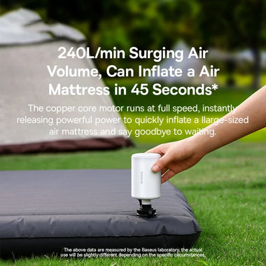 Baseus 5 in 1 Portable Air Pump Inflator Deflator Vacuum Storage for Air Mattresses Beds Swimming Ring Camping Outdoor   Inflator