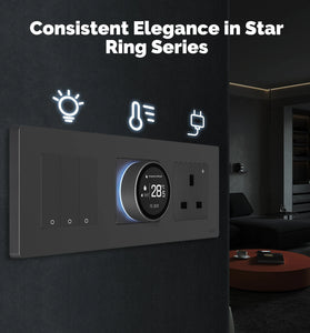 Moes Tuya Zigbee3.0 Smart Knob Thermostat with LED Digital Display Water Heating/Electric Heating/Gas Boiler APP  Remote Controller Weekly Programmable Voice Control Work with Alexa Google Home