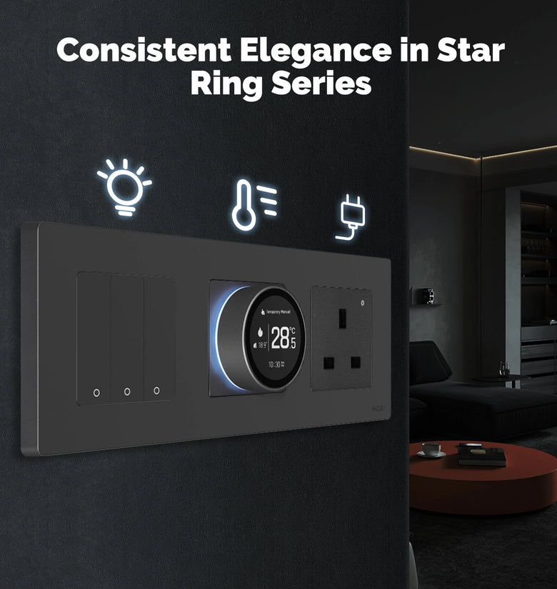 Moes Tuya Zigbee3.0 Smart Knob Thermostat with LED Digital Display Water Heating/Electric Heating/Gas Boiler APP  Remote Controller Weekly Programmable Voice Control Work with Alexa Google Home