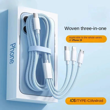 6A 100W Type-C to iP/Micro/Type-C Cable PD Fast Charging Data Transmission Tinned Copper Core Line 1M/1.5M Long for iPhone 16 16 Pro 15 14 13 Pro Max for Huawei Pura X for Xiaomi 15 Pro for Samsung Galaxy S25 Pro