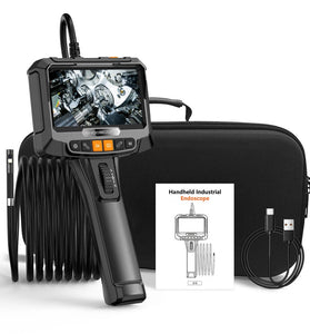 S10 Articulating Borescope Camera with Light, Two-Way Articulated Endoscope Inspection Camera with 8mm Duel Lens, 5" IPS 1080P HD Screen, 9 LED Light Camera for Automotive, Plumbing