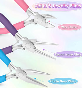 Jewelry Pliers Set Needle Nose Round Nose Wire Cutters High-Quality Steel Non-Slip Handles for Jewelry Making Repair DIY Crafts