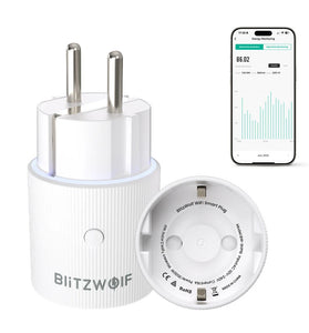 BlitzWolf BW-SHP16 16A 3500W WiFi Smart Plug Socket with RGB Lighting Energy Monitoring Power Failure Memory App & Voice Control Family Sharing Timer Function Works With Amazon Alexa Google Home