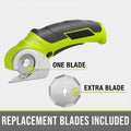 Cordless Electric Scissors 4V Electric Mini Cutter with Extra Blade and Charger Lightweight 0.87 lbs Safety Start Cuts Cardboard Leather Plastic up to 1/4" Thick