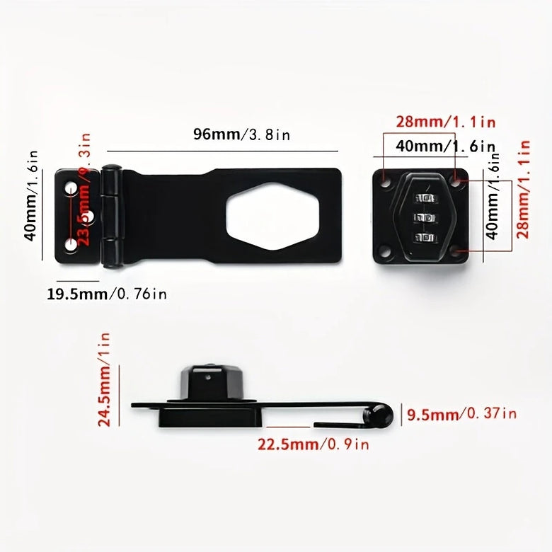 Combination Lock Mechanical Zinc Alloy 1000 Combinations Keyless Entry for Cabinets Drawers Mailboxes Lockers Rust-Resistant Easy Installation