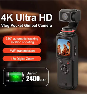 4K Sports Action Camera 1.72-inch Touch Screen Portable DV Video Recorder 330 Rotary Lens Face Tracking 31 Filters for Cycling Sport Vlog