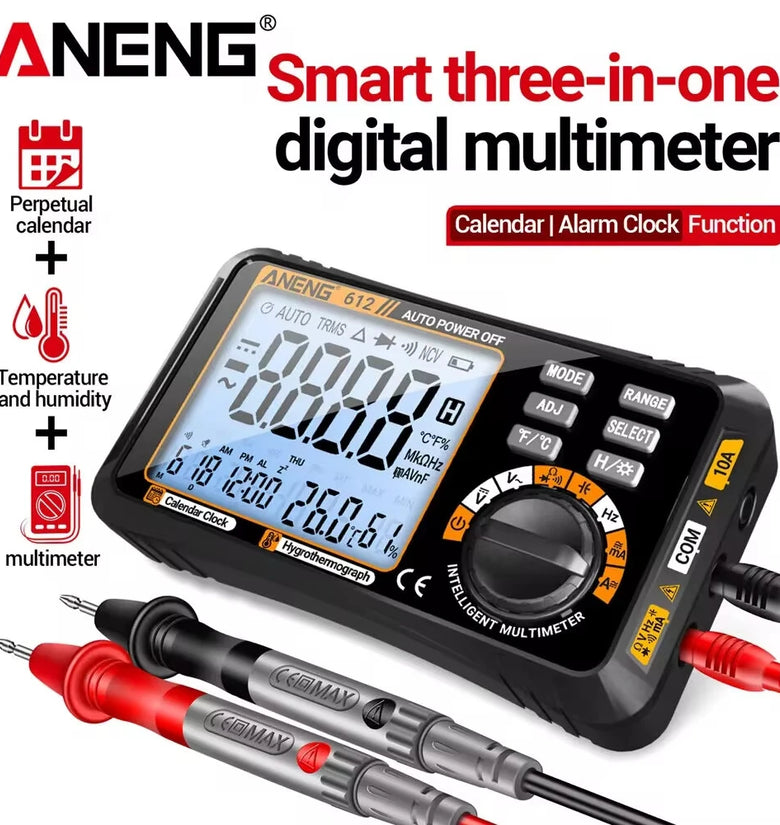 ANENG 612 Digital Multimeter High Precision AC/DC Voltage Current Resistance Capacitance Large LCD Backlight Automatic Power-Saving Portable Design