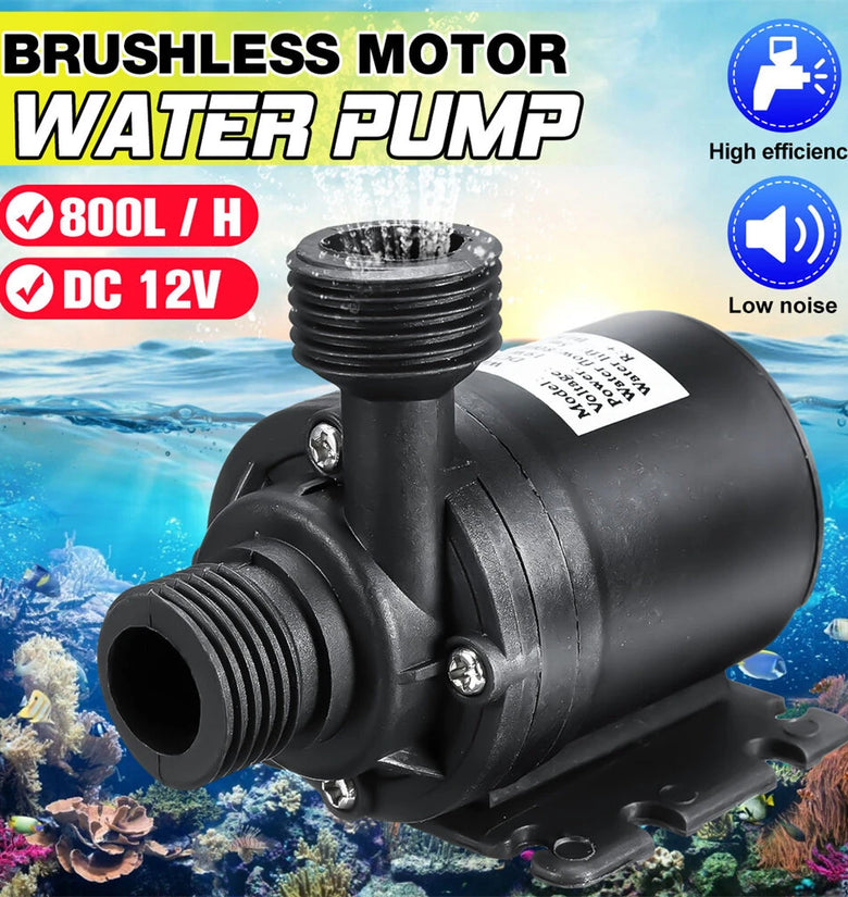 800L/H 12V DC 5M Submersible Hot Water Circulation Pump Solar Brushless Motor