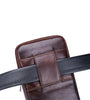 BULLCAPTAIN Men's Leather Belt Waist Bag Travel Small Fanny Pack Phone Pouch Multifunctional Male Waist Bag Leather Pouch