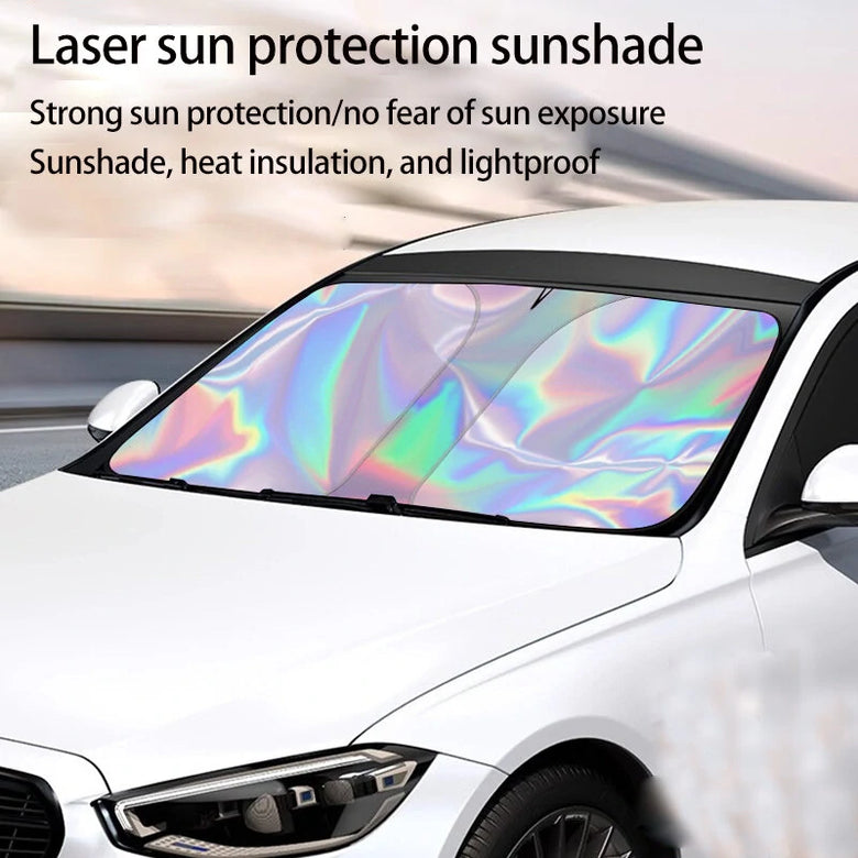 RedrRover 3 Layer Laser Sun Protection Shade Sunshade Privacy Curtain Car Front Windshield Heat Insulation Block UV Ray Sunlight