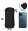 Portable Soft Zipper Glasses Bag with Buckle Lightweight Double Pockets Case can Store Mobile Phones, Headphones, Bank Cards Mini Storage Bag