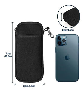 Portable Soft Zipper Glasses Bag with Buckle Lightweight Double Pockets Case can Store Mobile Phones, Headphones, Bank Cards Mini Storage Bag