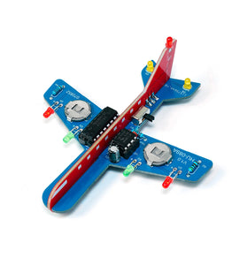LED Airplane Model DIY Kit NE555 CD4017 Circuit Multi-Color Lights Compact Design Battery Powered Electronics Soldering Practice