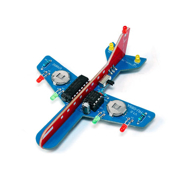 LED Airplane Model DIY Kit NE555 CD4017 Circuit Multi-Color Lights Compact Design Battery Powered Electronics Soldering Practice