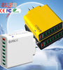 BK318 65W 8-Port USB Charger 8USB-A QC3.0 4.0+ PPS AFC FCP SCP SSCP Fast Charging Wall Charger Adapter EU Plug US Plug for iPhone 16 16Pro 15 14 13 Pro Max for Huawei Mate XT for Xiaomi 15pro