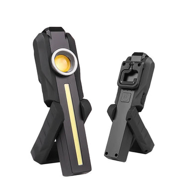 Magnetic COB Work Light With UV / Yelllow Auxiliary Light, USB Rechargeable Portable LED Flashlight 4 Lighting Modes Emergency Handle Torch Repair Lamp