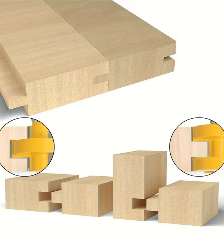 LAVIE 2PCS 1/2 Inch Shank Tongue and Groove Joint Set Carbide Tipped Router Bits for Board Tabletops / Panels Joinery / Making Strip Flooring