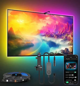 PC/TV Led Backlight RGBIC LED Strip Light with Color Picking AR Sensor App Control Music Sync 55-85 Inch Smart RGB Light for Gaming Atmosphere