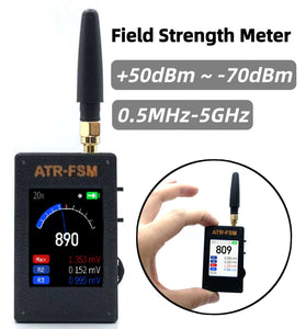 ATR-FSM Handheld Field Strength Meter 0.5MHz-5GHz +50dBm ~ -70dBm Gain Attenuation Switch Portable Electromagnetic Signal Test