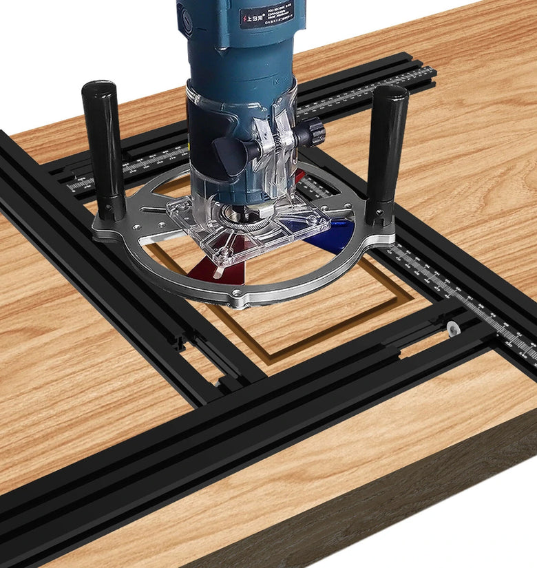 ENJOYWOOD Trimming Machine Milling Groove Engraving Guide Rail Multi-functional Adjustable Backing Auxiliary Guide Bracket WoodworkingTool