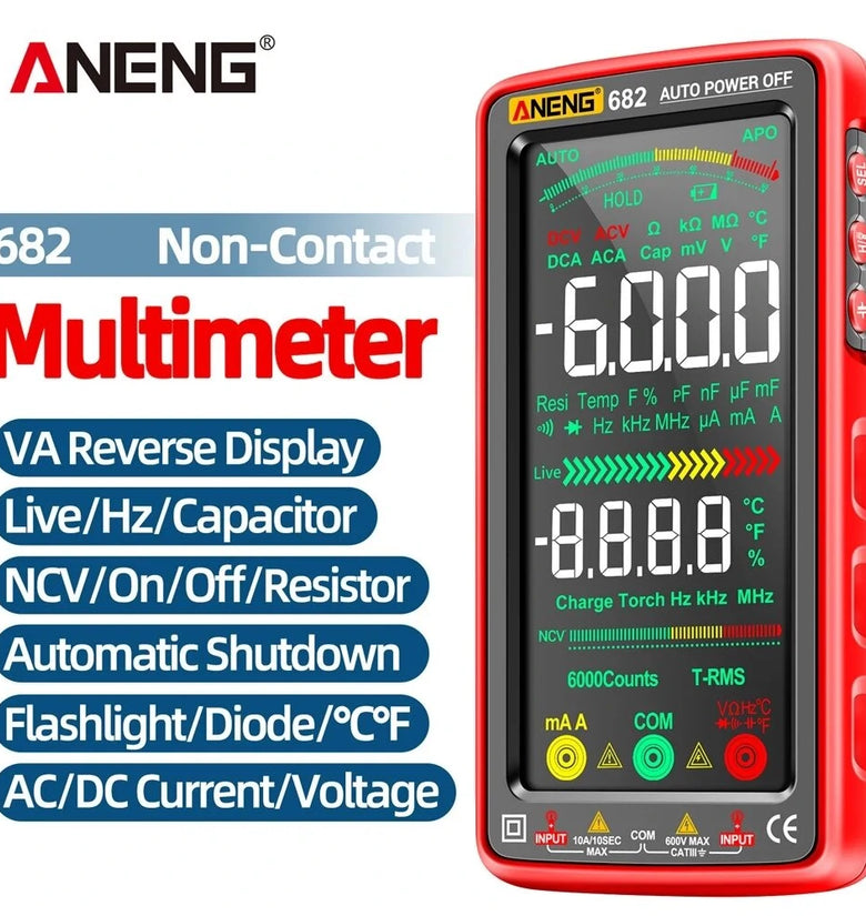 ANENG 682 Smart VA Reverse Multimeter AC/DC Ammeter Voltage Tester Rechargeable Electric Ohm Diode Tester Tools for Electrician