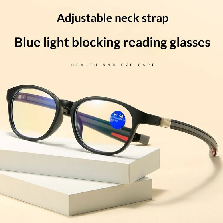 Retractable Magnetic Neck-hanging Reading Glasses Portable HD Anti-blue Light Presbyopia Glasses for Men Women