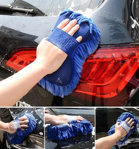 Car Washing Gloves Car Wash Sponge Brush Chenille Soft Microfiber Car Body Cleaning Water Absorption Detailing Washer
