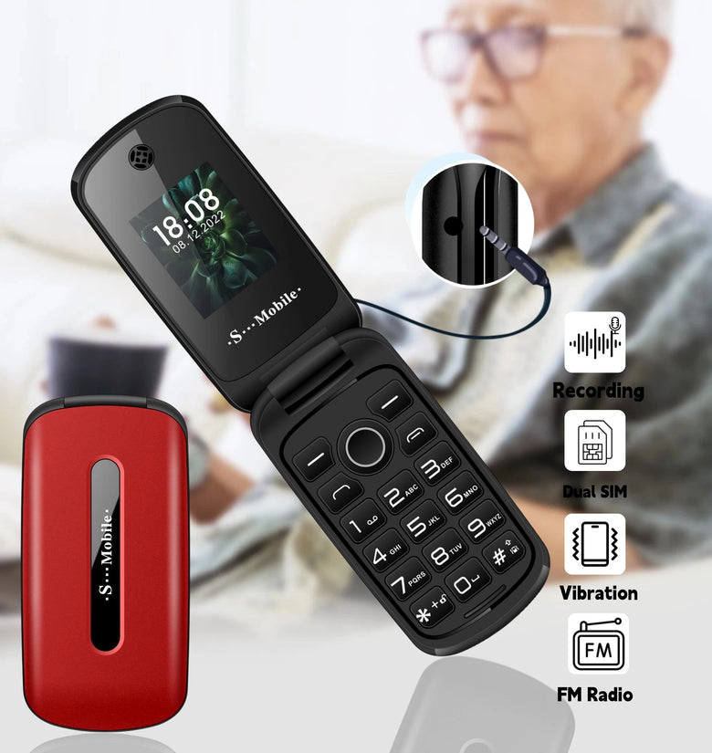 MAFAM F4 Mini 2G GSM 1.77 Inch Dual Display+Dual SIM Cards 1200mAh FM Vibration Big Buttons Fast Quick Torch Speed Dial Flip Feature Mobile Phone