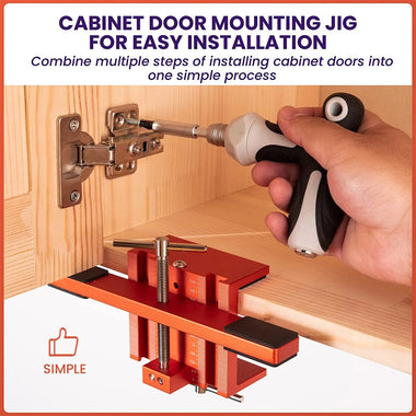 Cabinet Door Mounting Jig Support Arm and Clamp Integrated Aluminum Alloy Body Heavy Duty Tool for Cabinets with Face Frame or Frameless Supports Positions Levels