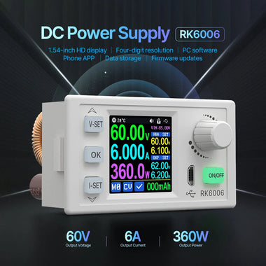 RIDEN RK6006/RK6006-BT 60V 6A 4 Digit Communication 360W Adjustable Digital DC to DC Step Down Voltage Bench Power Supply Buck Converter