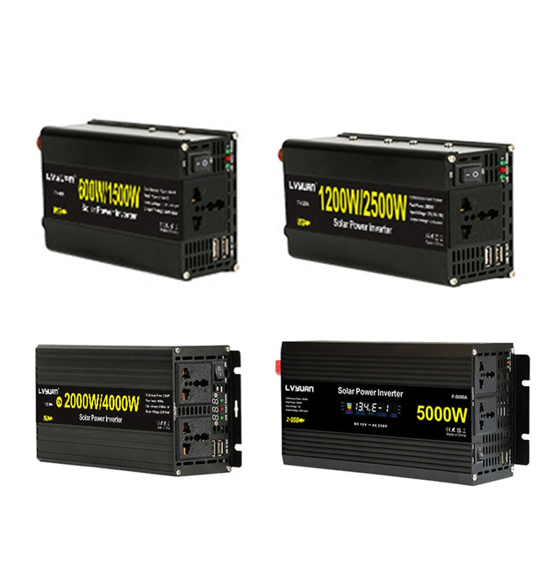 LVYUAN Solar Power Inverter Modified Sine Wave 600W-5000W 12V / 24V EU Plug for Outdoor Work Camping Trip