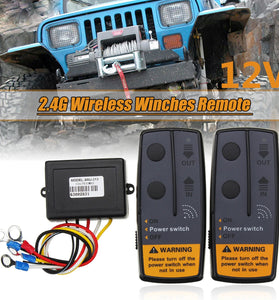 12V 24V Digital 2.4G Wireless Winch Remote Control Recovery Kit For Jeep SUV ATV
