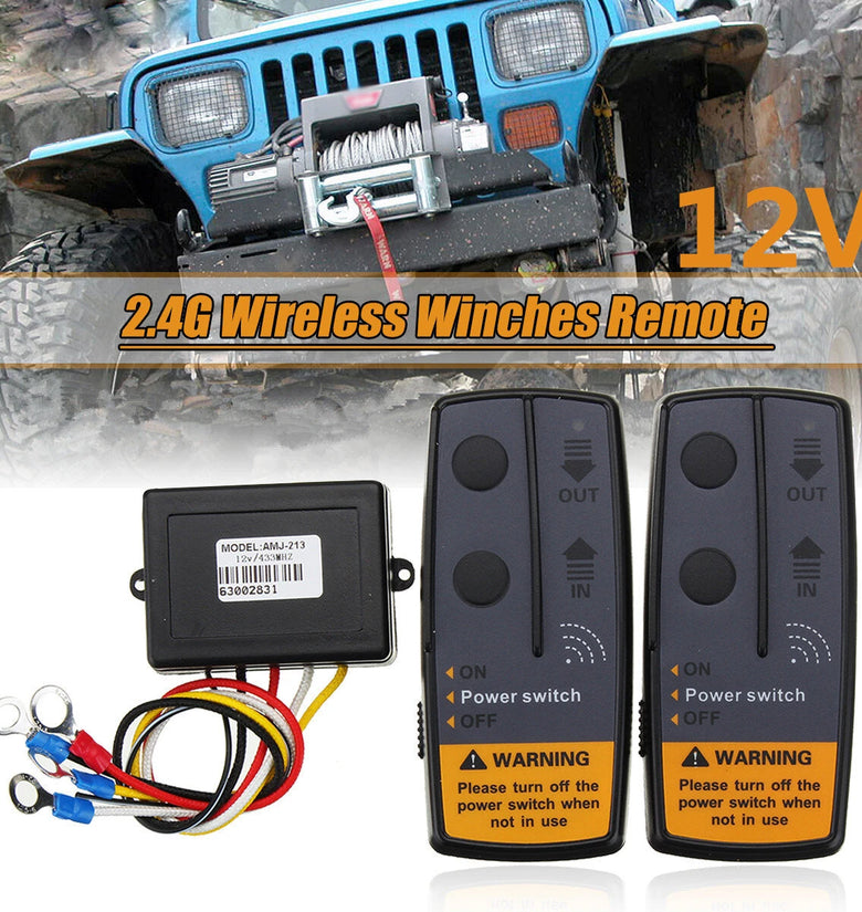 12V 24V Digital 2.4G Wireless Winch Remote Control Recovery Kit For Jeep SUV ATV