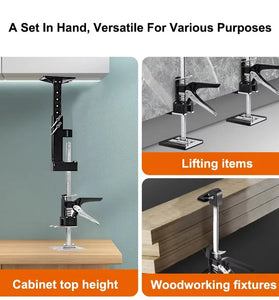 2PCS Cabinet Jack for Installing Adjustable 0-23.4 Inches Construction Jack Hand Lifting Jack Tool Cabinet Lift Drywall Lift