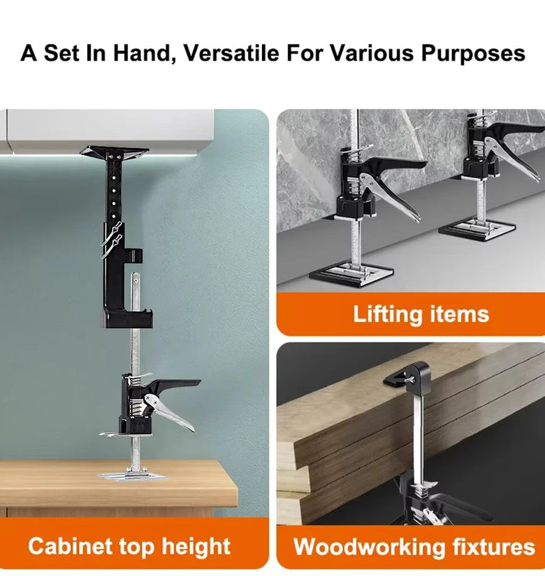 2PCS Cabinet Jack for Installing Adjustable 0-23.4 Inches Construction Jack Hand Lifting Jack Tool Cabinet Lift Drywall Lift