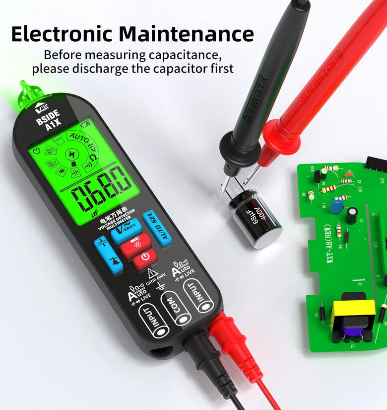 BSIDE A1X Digital Multimeter Advanced Display USB Charging Non-Contact Voltage Detection Portable Test Meter with Auto Ranging