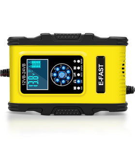 12/24V 12A/6A 7-Stage Pulse Repair LCD Battery Charger For Car Motorcycle Lead Acid Battery Agm Gel Wet