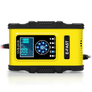 12/24V 12A/6A 7-Stage Pulse Repair LCD Battery Charger For Car Motorcycle Lead Acid Battery Agm Gel Wet