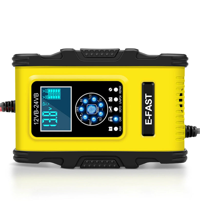 12/24V 12A/6A 7-Stage Pulse Repair LCD Battery Charger For Car Motorcycle Lead Acid Battery Agm Gel Wet