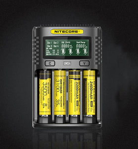NITECORE UMS4 USB Battery Charger LCD Screen Smart Charging For 26650 18650 21700 UMS2 16340 18350