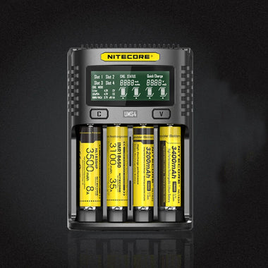 NITECORE UMS4 USB Battery Charger LCD Screen Smart Charging For 26650 18650 21700 UMS2 16340 18350