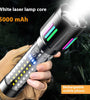 Longe Range Telescopic Zoom Whtie Spotlight LED Flashlight with Bright COB Floodlight Type-C Charging Emergency Tactical Handheld Light Multi Functional Outdoor Hiking Camping