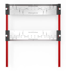 ENJOYWOOD Dual Sided Shelf Pin Jig With 1/4" And 5mm Self Centering Drill Bits Adjustable Shelf Jig for Easy Alignment On Both Sides Easy Setup Shelving Templates