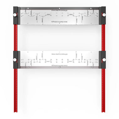 ENJOYWOOD Dual Sided Shelf Pin Jig With 1/4" And 5mm Self Centering Drill Bits Adjustable Shelf Jig for Easy Alignment On Both Sides Easy Setup Shelving Templates