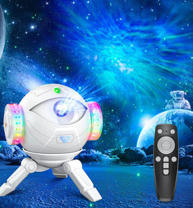 LED Astronaut Galaxy Projector Lamp 360 Rotating Starry Sky Light with 7 Nebula Effects Remote Control