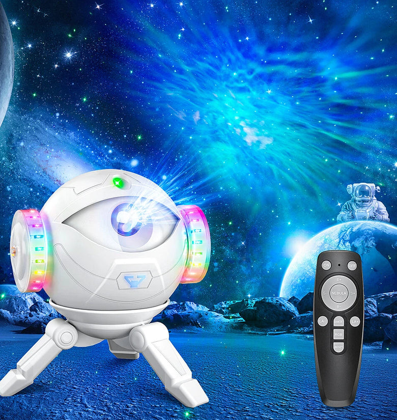 LED Astronaut Galaxy Projector Lamp 360 Rotating Starry Sky Light with 7 Nebula Effects Remote Control